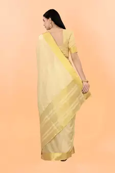 Kasavu Kerala Solid Cotton Silk Traditional Saree