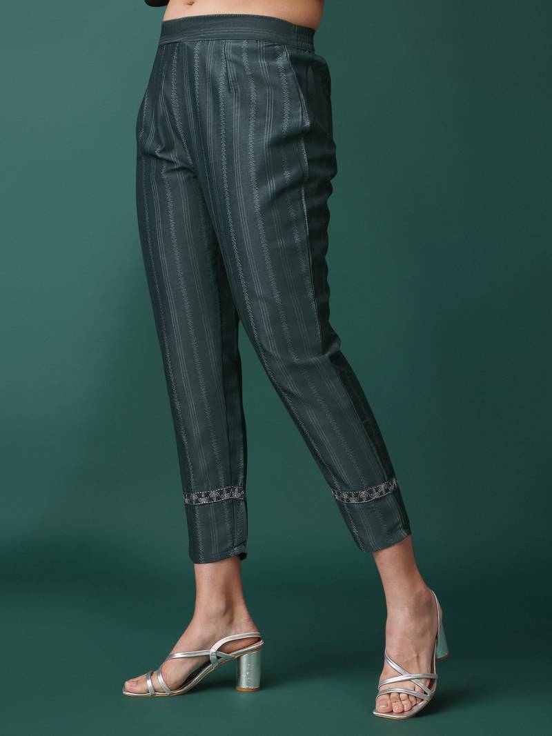 Grey Embroidery Sequence Work Viscose Rayon Kurta, Pant and Dupatta Set