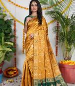YELLOW BANDHNI PATOLA SILK SAREE 