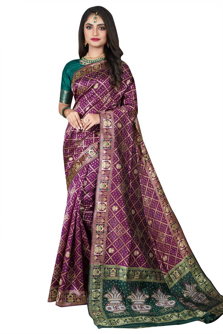PURPLE BEAUTIFUL BANDHNI PATOLA SAREE 
