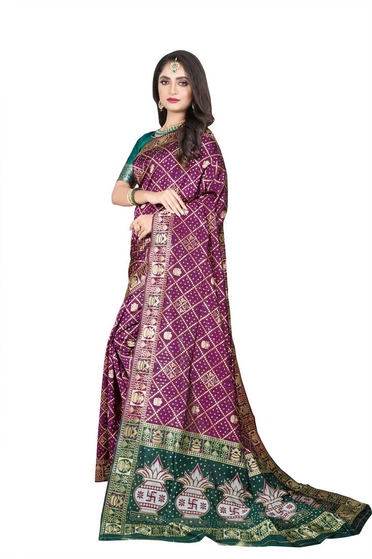 PURPLE BEAUTIFUL BANDHNI PATOLA SAREE 