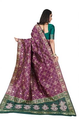 PURPLE BEAUTIFUL BANDHNI PATOLA SAREE  4