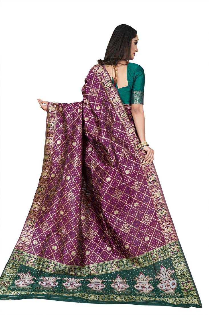 PURPLE BEAUTIFUL BANDHNI PATOLA SAREE 