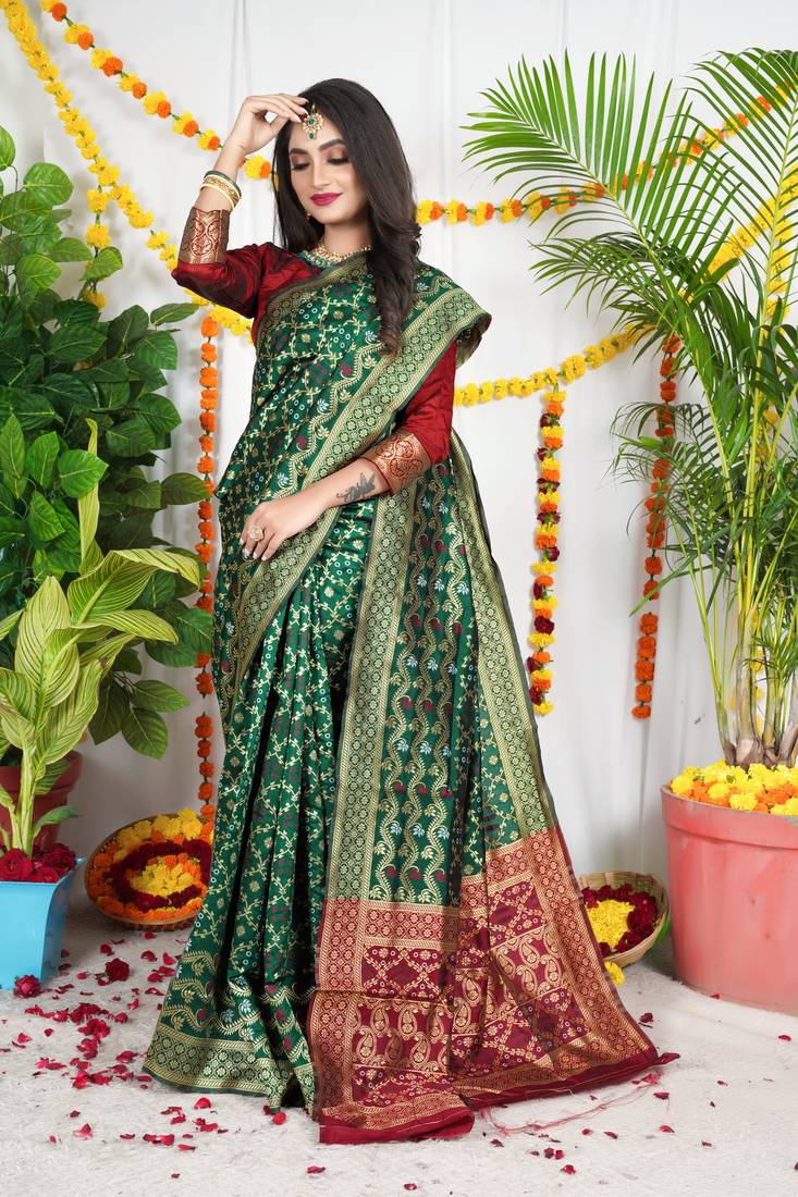 GREEN BANDHANI PATOLA SAREE 