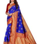 Black & Gold Zari Woven Kanjivaram Saree With Blouse