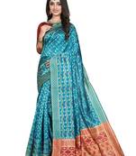 SKY BLUE BANDHNI PATOLA SILK SAREE 