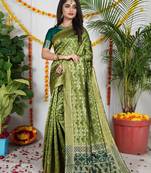 LIGHT GREEN BANDHNI PATOLA SAREE 
