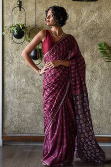 Suta Multi Pure Cotton Floral Printed Saree Without Blouse