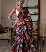 Suta Multi Pure Cotton Floral Printed Saree Without Blouse