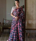Suta Multi Pure Cotton Floral Printed Saree Without Blouse