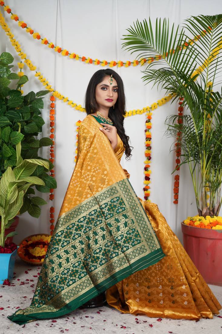 YELLOW BANDHANI PATOLA SAREE 