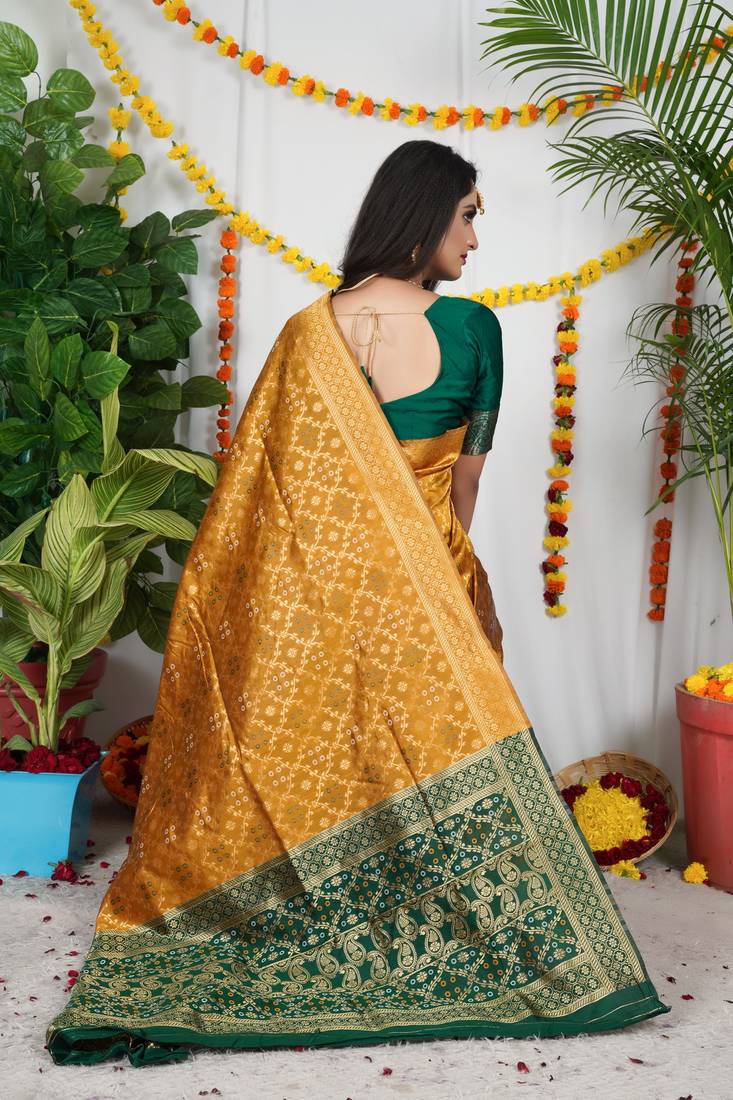YELLOW BANDHANI PATOLA SAREE 
