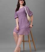 Women's Dobby Pattern Georgette Knee Length Flared Top (MAT3DOBBY)