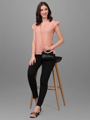 Women's Hip Length Silk Casual Hip Length Top (MAT4PATTI) 1