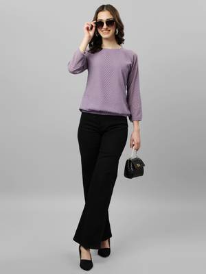 Women's Dobby Pattern Georgette A-Line Flared Hip Length Top (MAT3DOBBY) 1