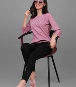 Women's Georgette Butti Hip Length Full Sleeves Top (MAT7BUTTI)