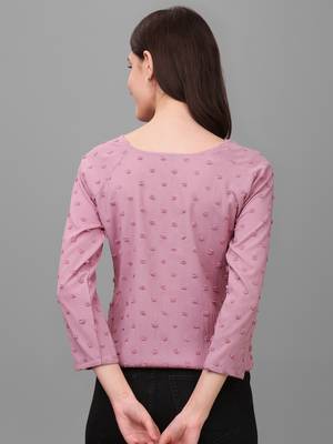 Women's Georgette Butti Hip Length Full Sleeves Top (MAT7BUTTI) 2