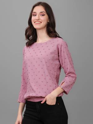 Women's Georgette Butti Hip Length Full Sleeves Top (MAT7BUTTI) 3