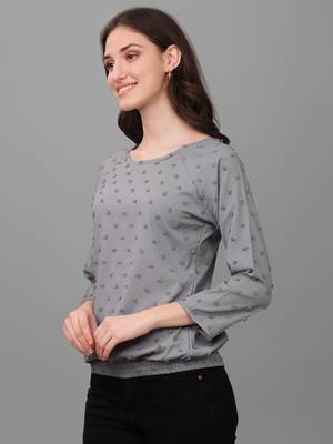 Women's Georgette Butti Hip Length Full Sleeves Top (MAT7BUTTI) 4