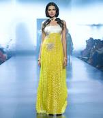Bright Yellow Strapless Gown