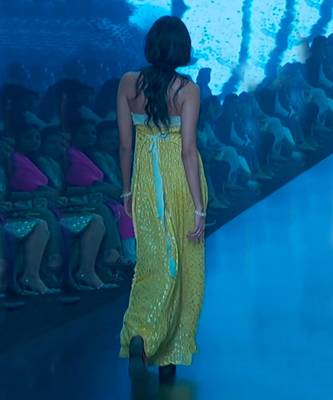 Bright Yellow Strapless Gown 2