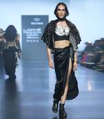 Black Slit Skirt Set