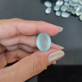 Natural Aquamarine at Wholesale Rate Fine Quality 12.25 Ratti 11 Carat Faceted Oval Shape Beruj Loose Gemstone 1 Pcs 4