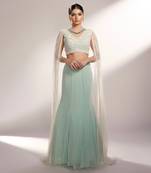 Cielle Light Aqua Net & Georgette Lehenga Set