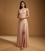 Delphine Light Peach Georgette Gown