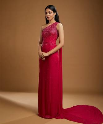 Blanche Pink Georgette Gown 1