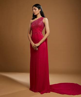 Blanche Pink Georgette Gown 2
