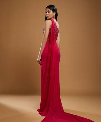 Blanche Pink Georgette Gown 3