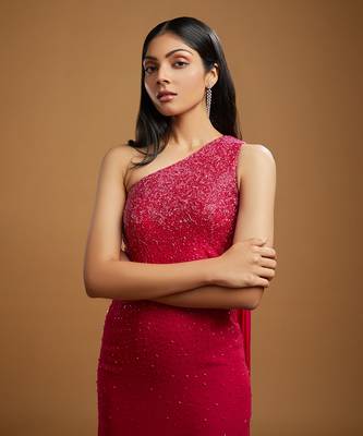 Blanche Pink Georgette Gown 4