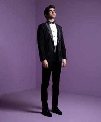 Black Lunar Braid Tuxedo Set 1