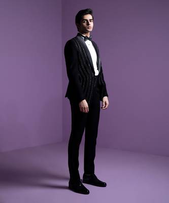 Black Lunar Braid Tuxedo Set 2