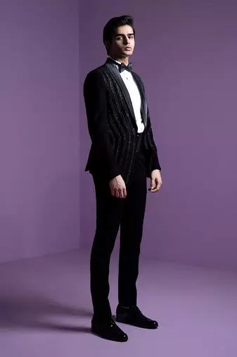 Black Lunar Braid Tuxedo Set