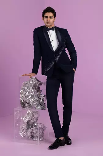 Navy Falling Star Tuxedo Set