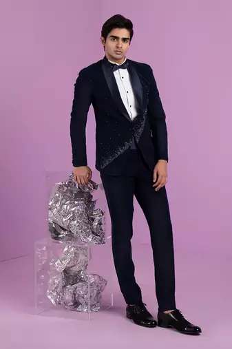 Navy Falling Star Tuxedo Set