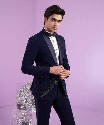 Navy Falling Star Tuxedo Set 6