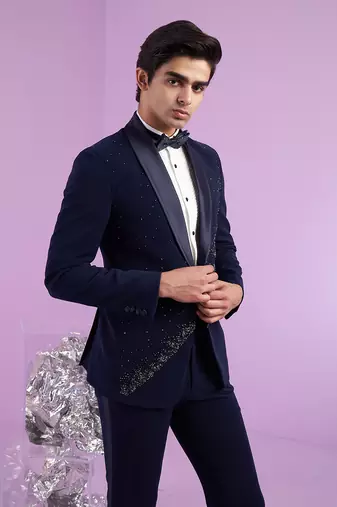 Navy Falling Star Tuxedo Set