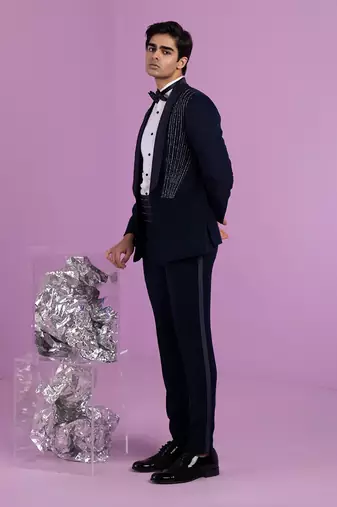 Navy Cosmic Tuxedo Set