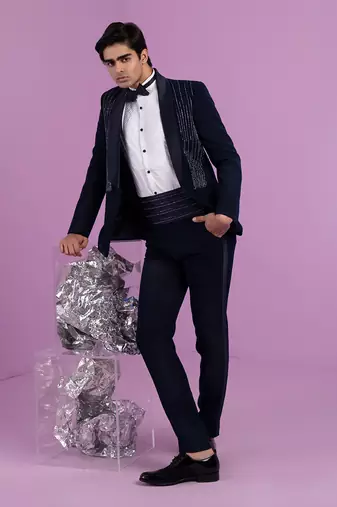 Navy Cosmic Tuxedo Set