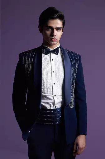 Navy Cosmic Tuxedo Set