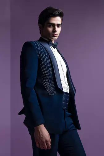 Navy Cosmic Tuxedo Set