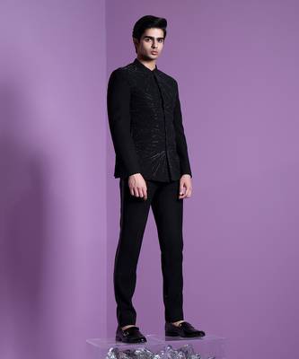 Black Dazzle Shadow Bandhgala Set 2