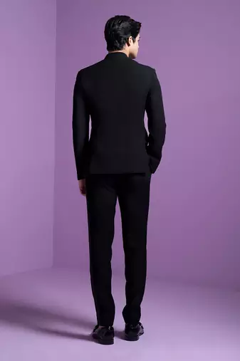 Black Dazzle Shadow Bandhgala Set