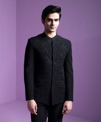 Black Dazzle Shadow Bandhgala Set 6