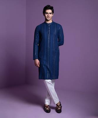 Midnight blue kurta set 1