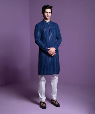 Midnight blue kurta set 2