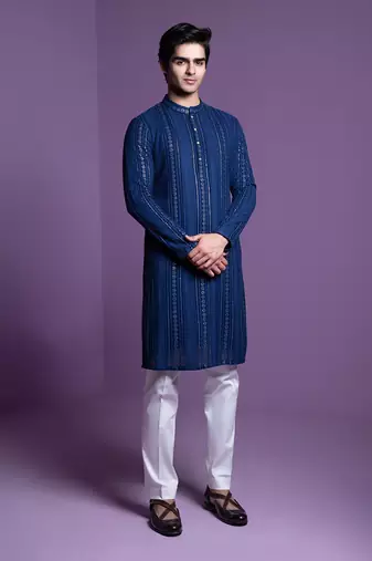 Midnight blue kurta set